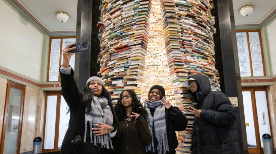 TikTok drives 'bizarre' rush to Prague library's book tower