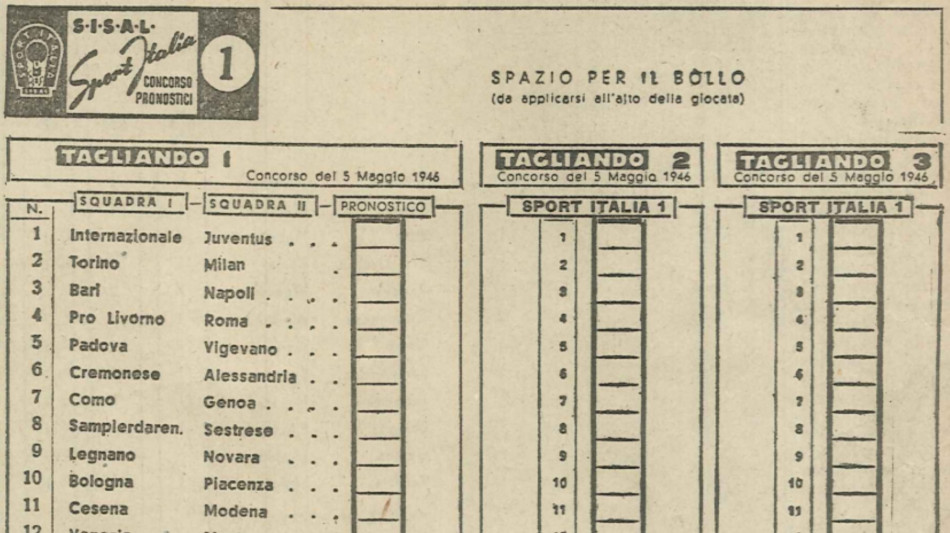 Sisal celebra gli 80 anni della Schedina, icona dello sport