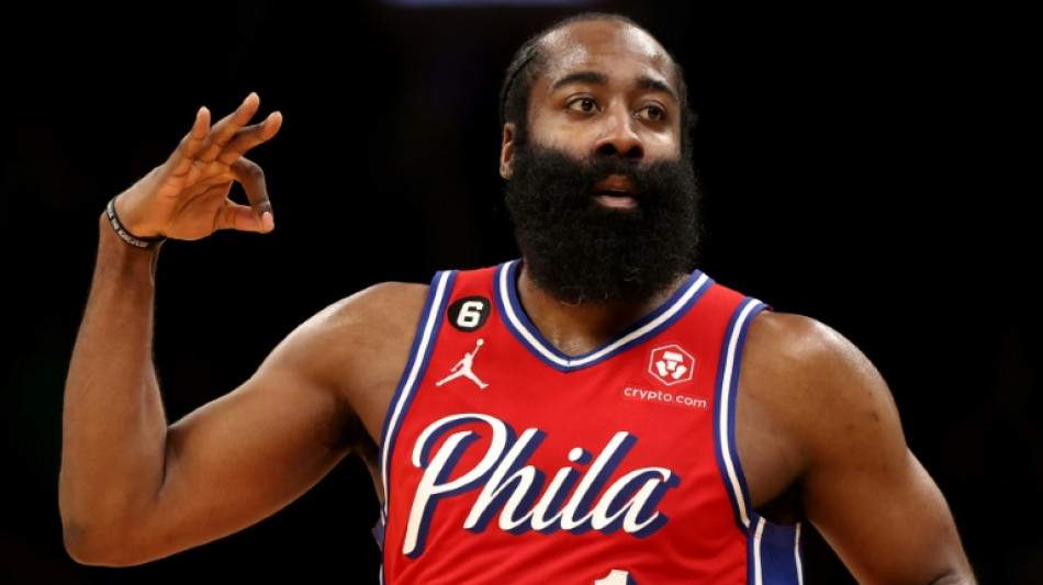 Harden scores 45 as Sixers stun Celtics 