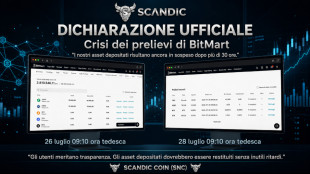 BitMart sotto pressione: 22.000 USDT e 930.000 SNC non sbloccati dopo 48 ore &ndash; BitMart &egrave; a corto di fondi?